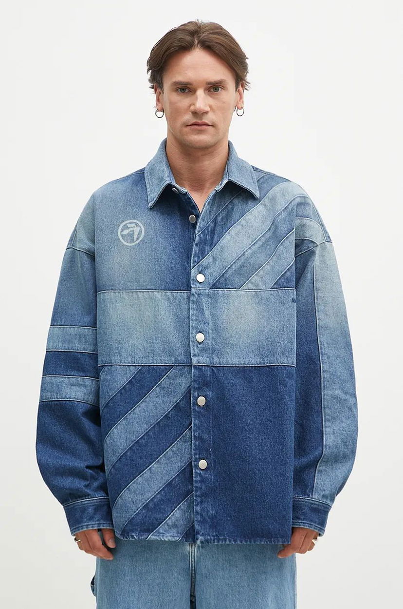 Košulja Ambush Patchwork Denim Shirt Oversize Plava | BMYD003F24DEN0014400