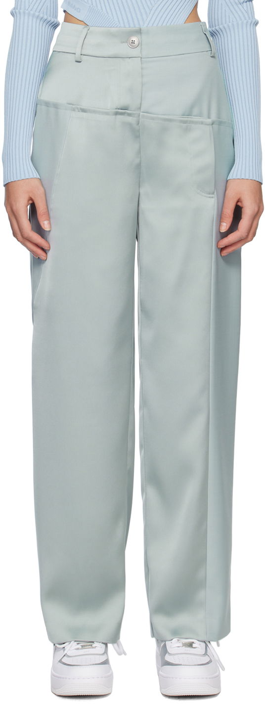 Hlače Feng Chen Wang Feng Chen Wang Paneled Trousers Plava | FWS15TR14
