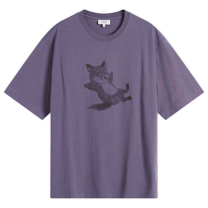 Majica kratkih rukava MAISON KITSUNÉ Maison Kitsuné Chillax Fox Print Oversize T-Shirt Ljubičasta | OM00108KJ0008-0120
