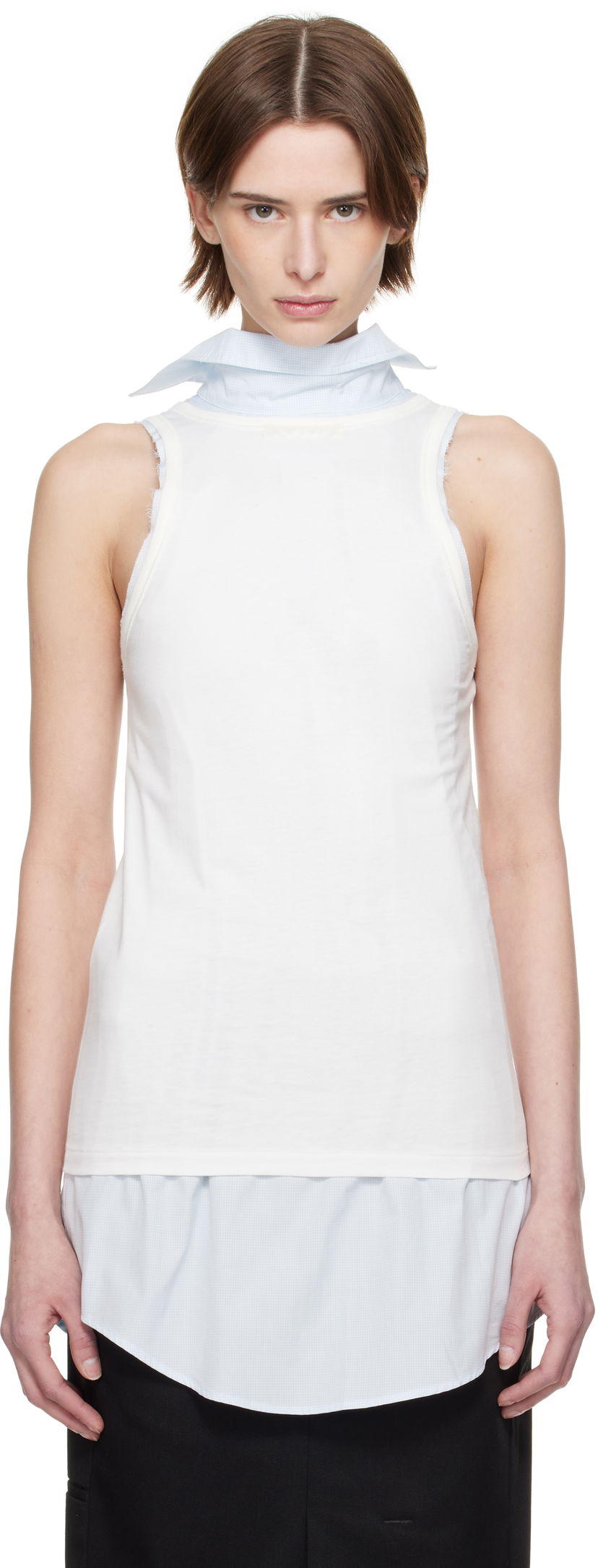 Majica bez rukava Maison Margiela Maison Margiela Back To Front Check Sleeveless Top Bijela | S51NL0046 MTJ027