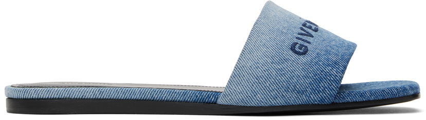 Dodaci Givenchy Givenchy 4G Flat Denim Slides Plava | BE306FE2CC420