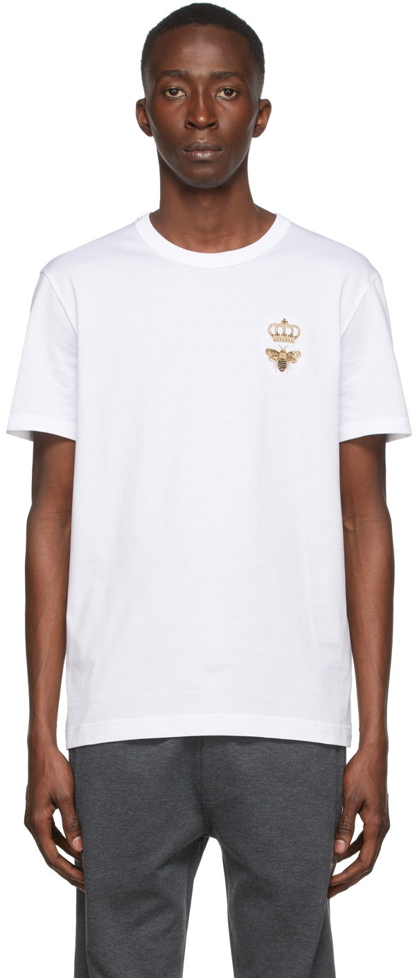 Majica kratkih rukava Dolce & Gabbana White Embroidery T-Shirt Bijela | G8JX7Z G7WUQ
