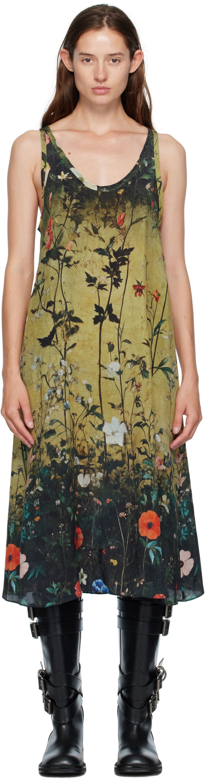 Haljina R13 R13 Floral Print Tank Midi Dress Višebojno | R13WR296-R587A