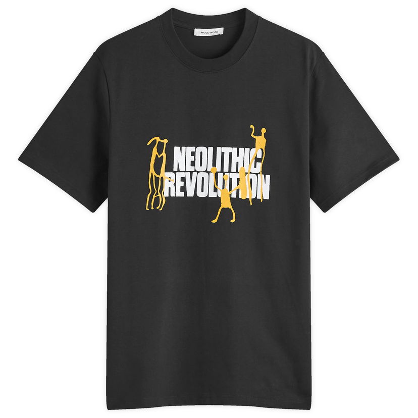 Majica kratkih rukava WOOD WOOD Neolithic T-Shirt Black Large Crna | 30250233-9999