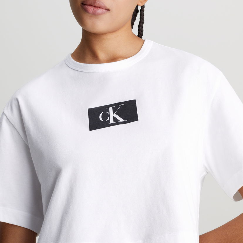 Majica kratkih rukava CALVIN KLEIN 1996 Logo-Print Cotton-Jersey Bijela | 000QS7180ELOC