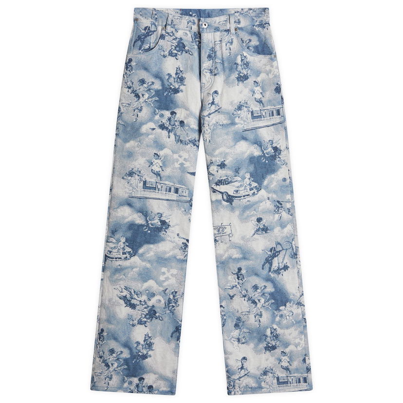 Jeans Off-White Off-White Fresco Tapestry Wide 5 Pocket Jeans Size 30 Plava | OWYA062S25FAB0014200