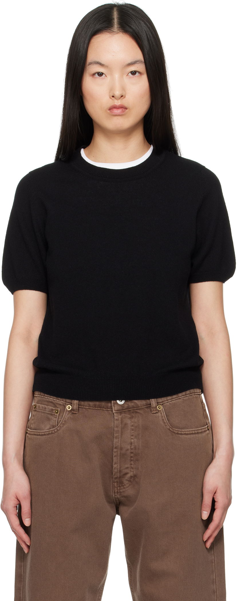 Džemper &Daughter &Daughter Emer Cashmere T-shirt Crna | CH04633