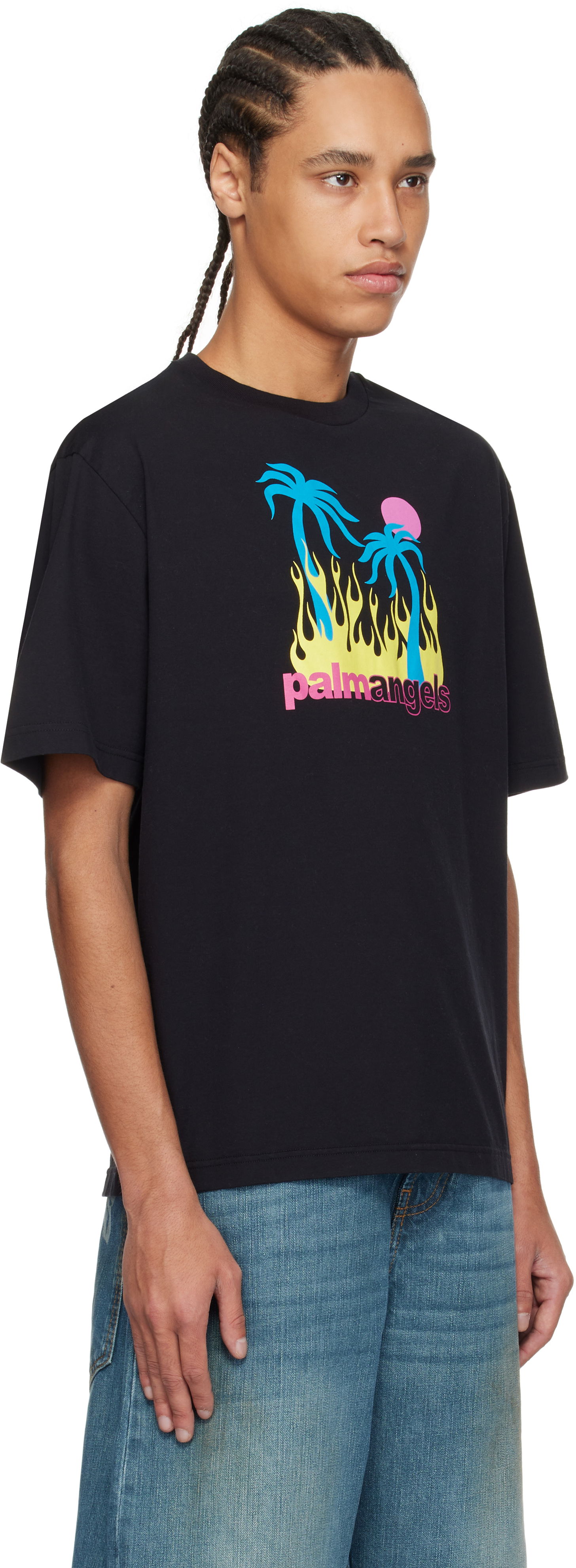 Majica kratkih rukava Palm Angels Palm Angels Burning Oasi Graphic T-Shirt Crna | PMAA089S25JER0021084, 1
