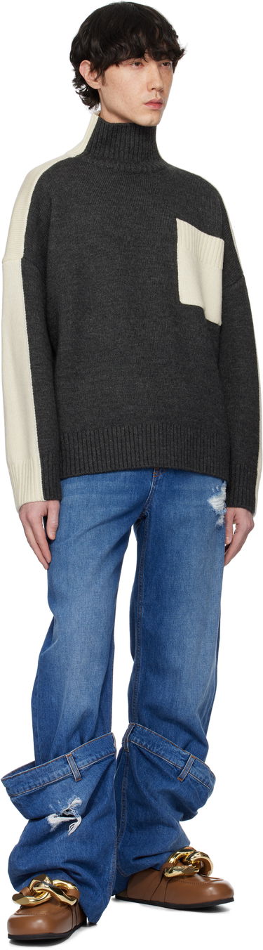 Džemper JW Anderson JW Anderson Dual Tone Turtleneck with Patch Pocket Siva | KW1308-YN0367, 3