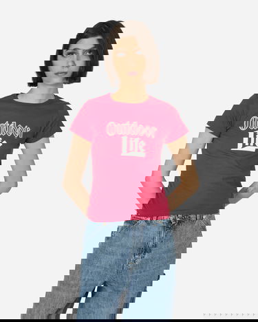 Majica kratkih rukava Stockholm (Surfboard) Club Fitted Rhinestone T-Shirt Pink Crvena | W1000099 1, 1