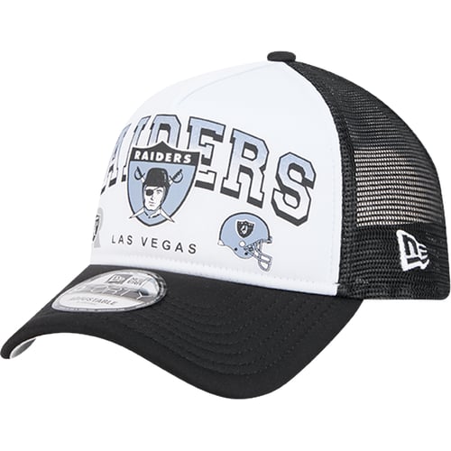 Kapa New Era NFL Las Vegas Raiders Retro Wordmark 9FORTY A-Frame Trucker Cap Bijela | 60573567