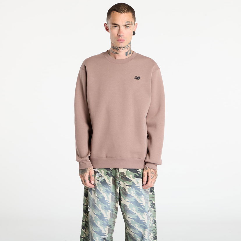 Dukserice New Balance New Balance Linear Graphic Fleece Crew Sweatshirt Smeđa | MT53529EAS