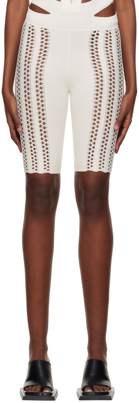 Tajice Dion Lee Column Cutout Knit Shorts Bijela | A7616P22