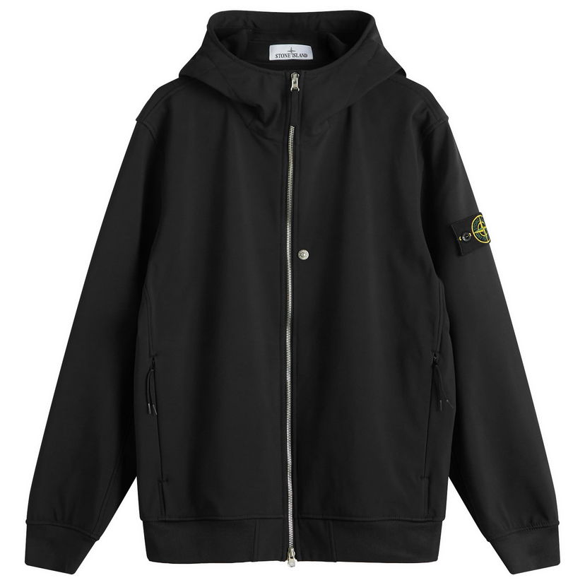 Jakna Stone Island Soft Shell-R Hooded Jacket Crna | K2S15Q100004-V0029