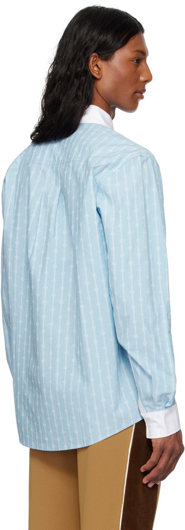 Košulja Casablanca Casablanca Laurel Stripe Jacquard Shirt Plava | MS25-SH-175-01, 2