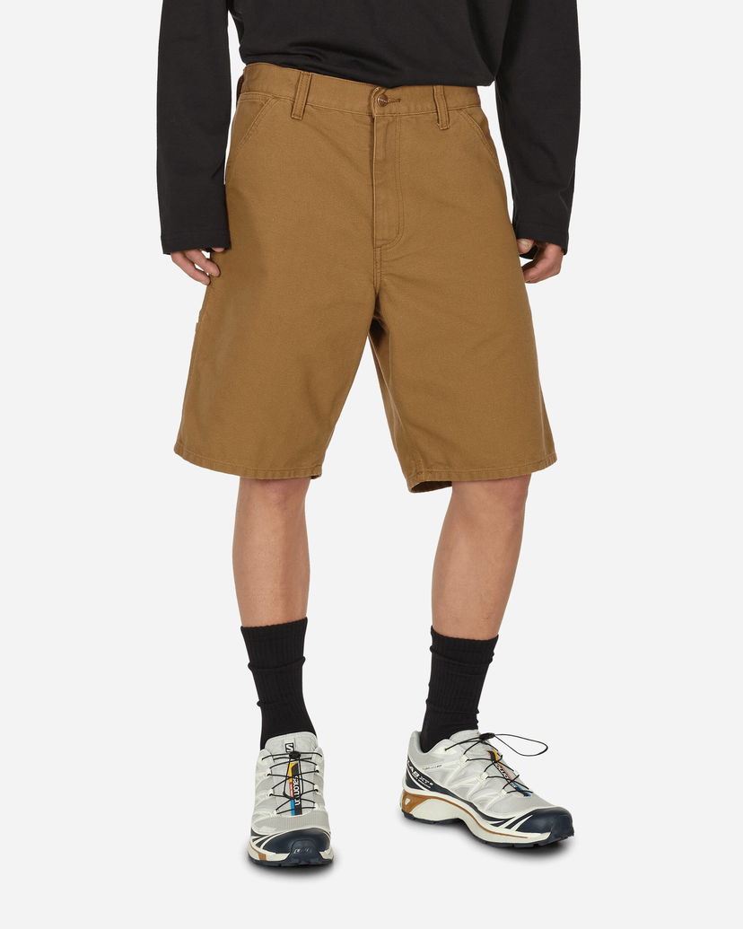 Hlače i traperice Carhartt WIP Single Knee Short Hamilton Brown Siva | I027942_HZ_02