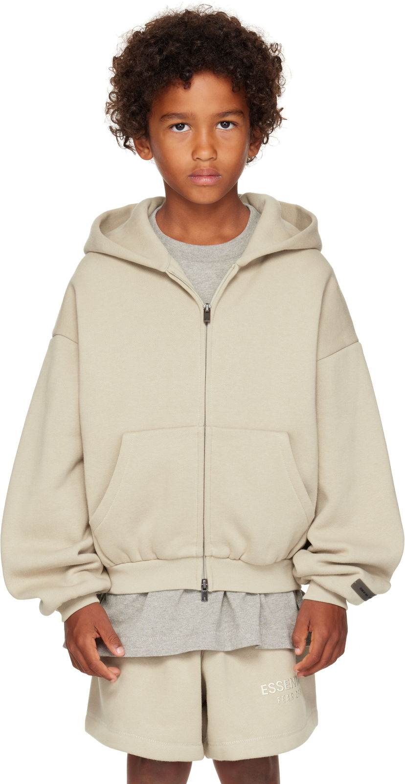 Dukserice Fear of God ESSENTIALS Kids Fleece Zip-Up Hoodie Bež | 785SP252036K