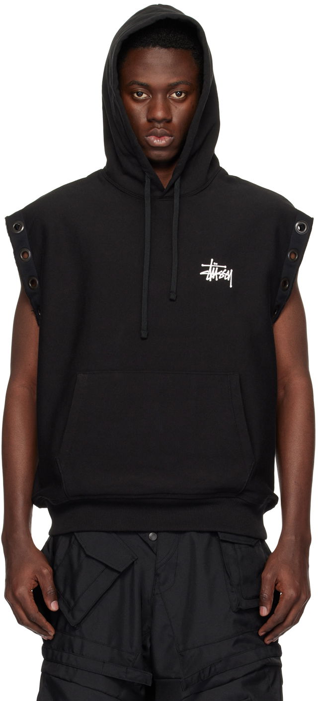 Dukserice Junya Watanabe Junya Watanabe x Stüssy Sleeveless Hoodie Crna | WM-T909-100