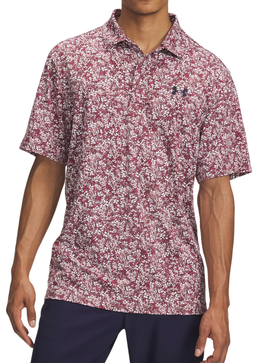 Polo majica Under Armour Under Armour Playoff 3.0 Printed Polo Shirt Tamnocrvena | 1378677-674