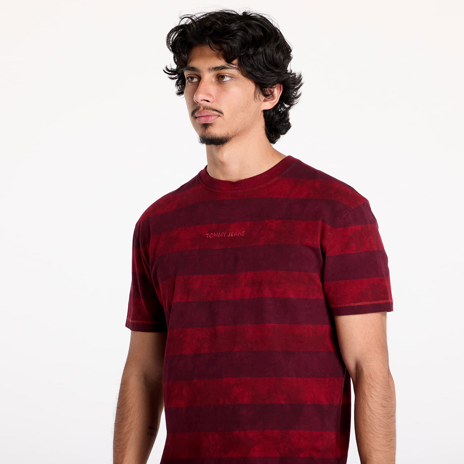 Majica kratkih rukava Tommy Hilfiger Regular Classic Overdyed Tee Deep Rouge/ Heritage Pink Stripe Crvena | DM0DM19732 VLP, 1