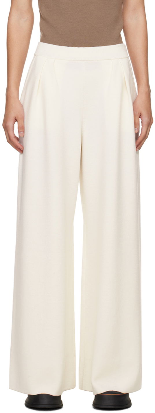 Hlače Max Mara Max Mara Nocera Wide-Leg Trousers Bijela | 2411331011600