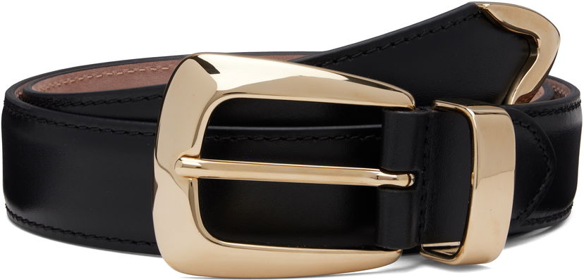 Pojasevi Khaite KHAITE Benny Leather Belt Crna | 10013-763