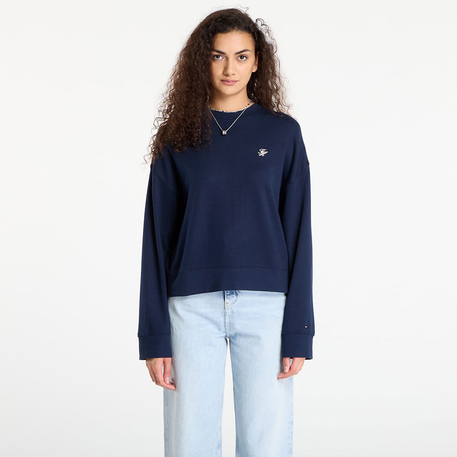 Dukserice Tommy Hilfiger Tommy Hilfiger Script Pique Sweatshirt Tamnoplava | WW0WW46152 C1G, 0