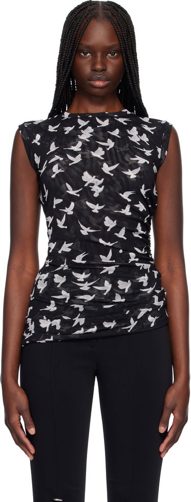 Majica bez rukava Stella McCartney Stella McCartney Mesh Flying Bird Top Crna | 6J03113SPZ89, 0