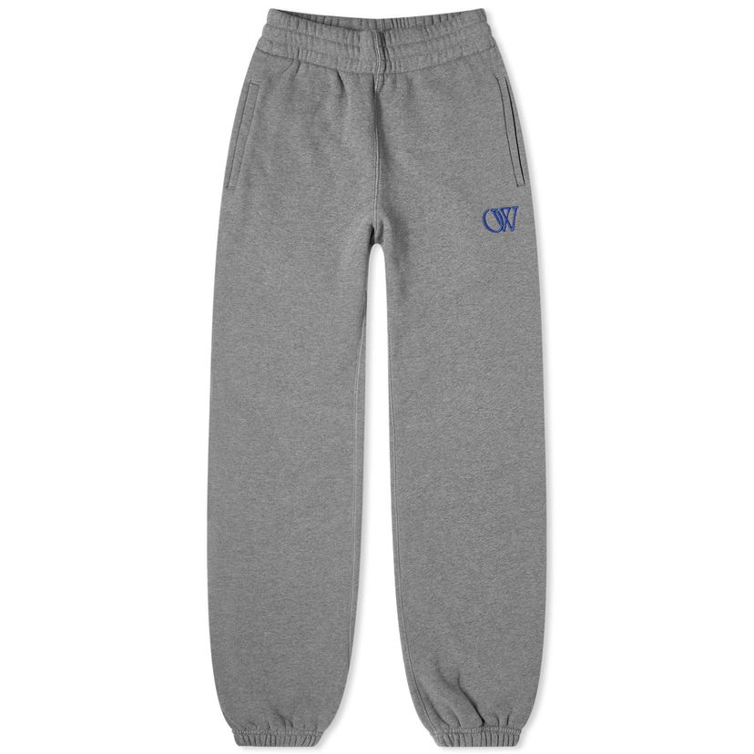 Trenirka Off-White Flock Cuff Sweatpant Siva | OWCH006S24FLE0010846