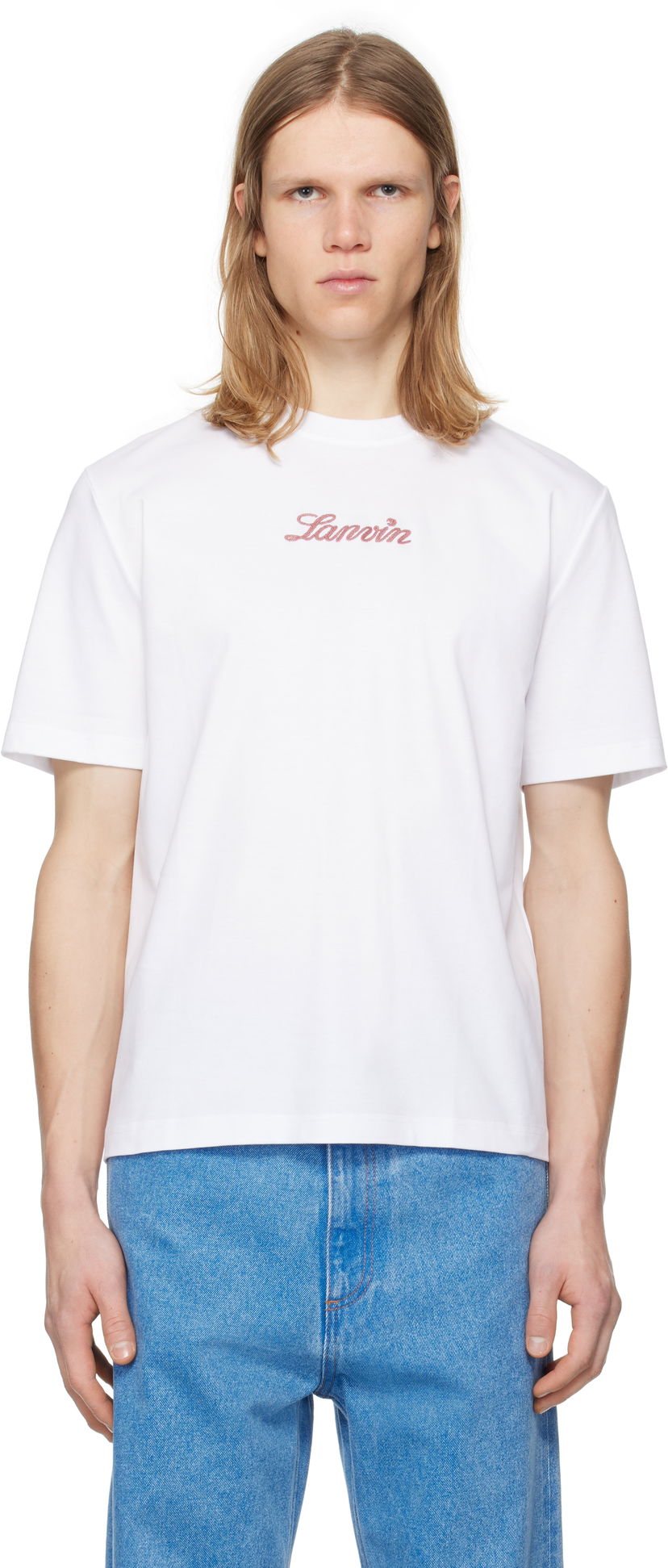 Majica kratkih rukava LANVIN Lanvin Bouclette Script Logo T-Shirt Bijela | RM-TS0115-J134-P25