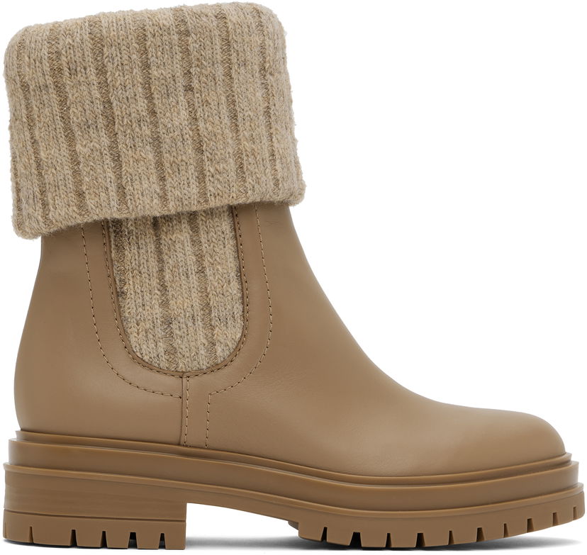 Tenisice i cipele Gianvito Rossi Gianvito Rossi Chalet Knit Ankle Boots Bež | G72929-20GOM-CKH