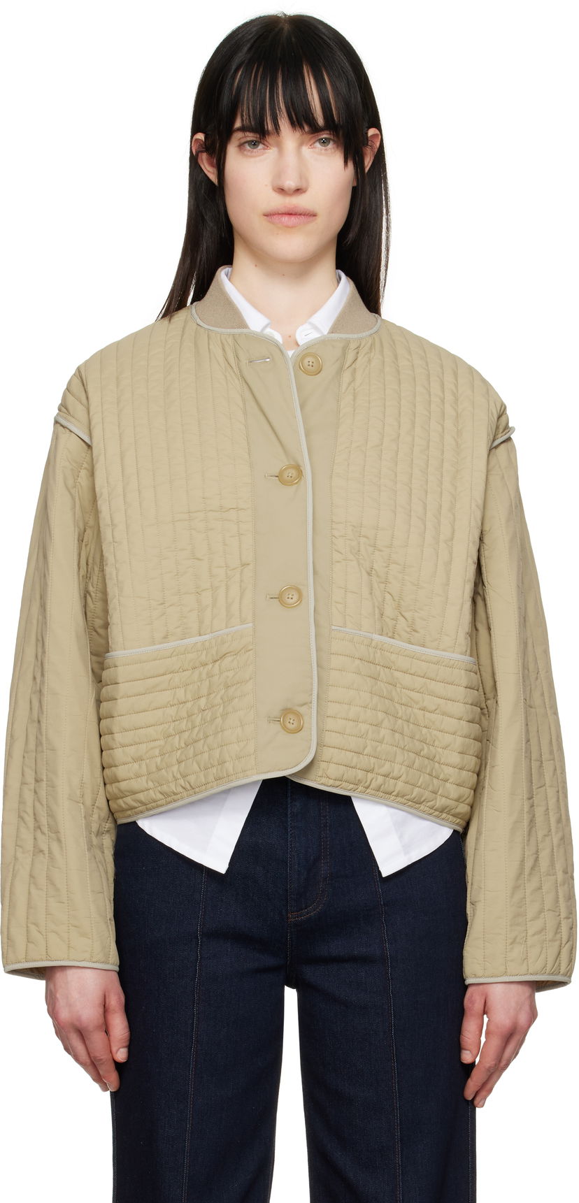 Bomber jakna rag & bone Rag & Bone Marley Quilted Jacket Bež | WAW25S20146114