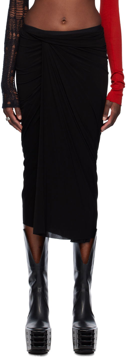Suknja Rick Owens Rick Owens Wrap Midi Skirt Crna | RP01D2339 HBZ