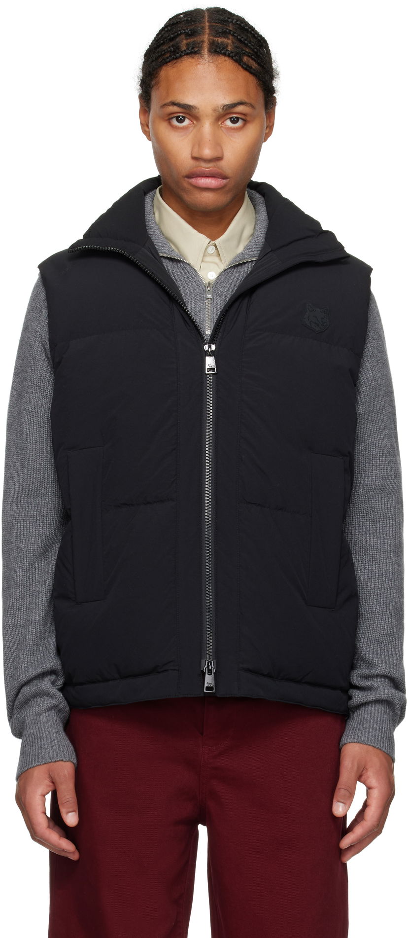 Prsluk MAISON KITSUNÉ Sleeveless Down Puffer Vest Crna | NM02202WQ4032