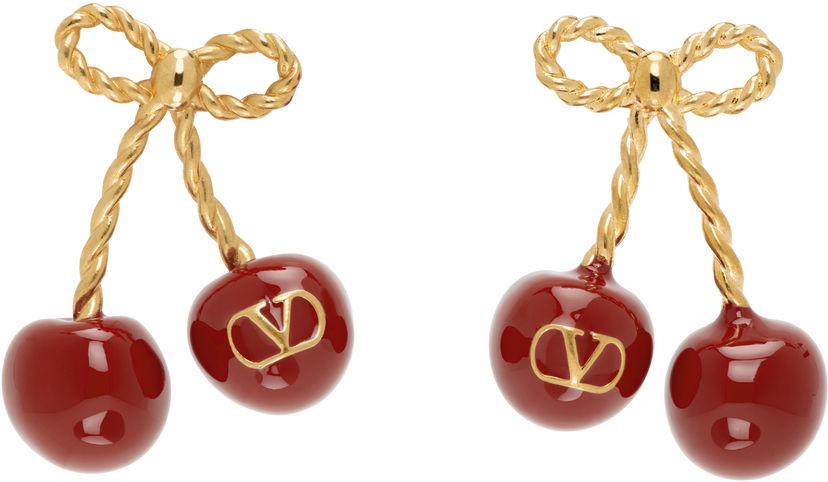 Naušnice Valentino Valentino Garavani Chez 'Valentino' Cherry Earrings Crvena | 6W0J0Z80MJP