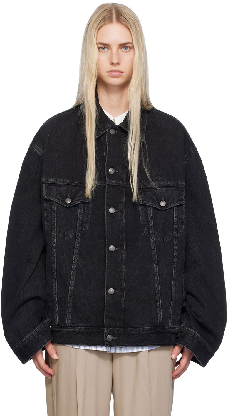Jakna Acne Studios Black Oversized Denim Jacket Crna | C90179-