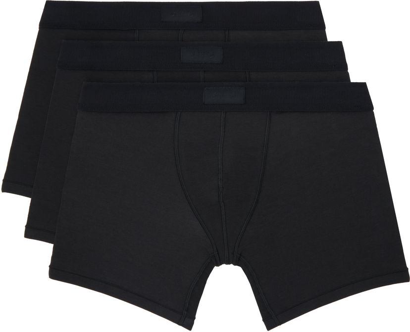 Bokserice SKIMS Three-Pack Cotton Boxer Briefs Crna | BO-BBR-5635M