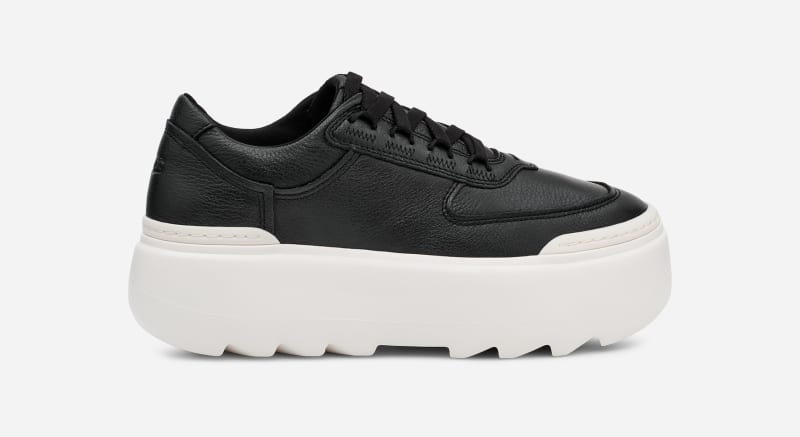Odjeća UGG ® Marin Mega Trainer for Women in Black/Bright White, Size 6, Leather Crna | 1133970-BBGW