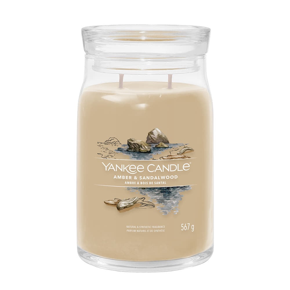 Svijeće Yankee Candle Signature Large Jar 2 Wicks Amber & Sandalwood Universal Natural & Synthetic Fragrance 567g Bež | 40724, 0