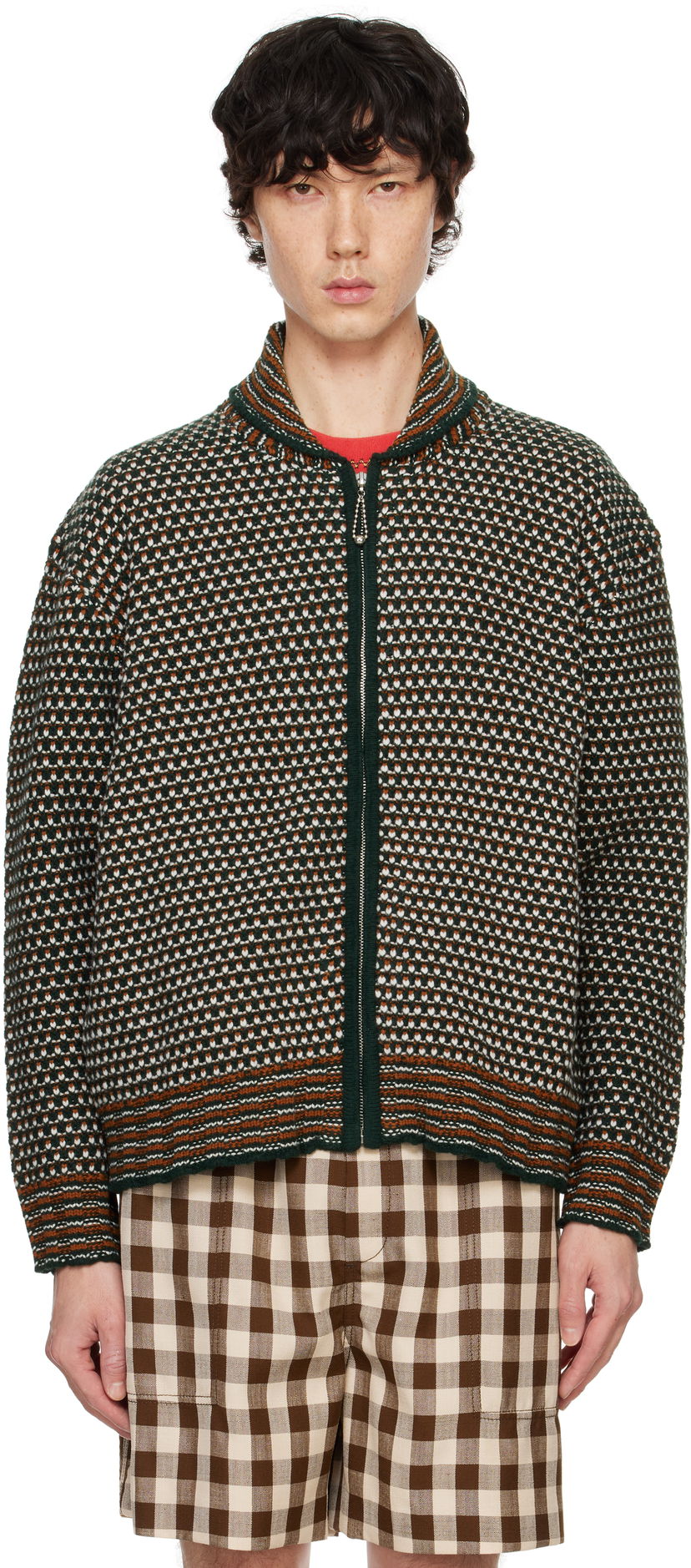 Džemper Bode Bode Schenectady Zip-Up Knit Sweater Zelena | MRF24KT018