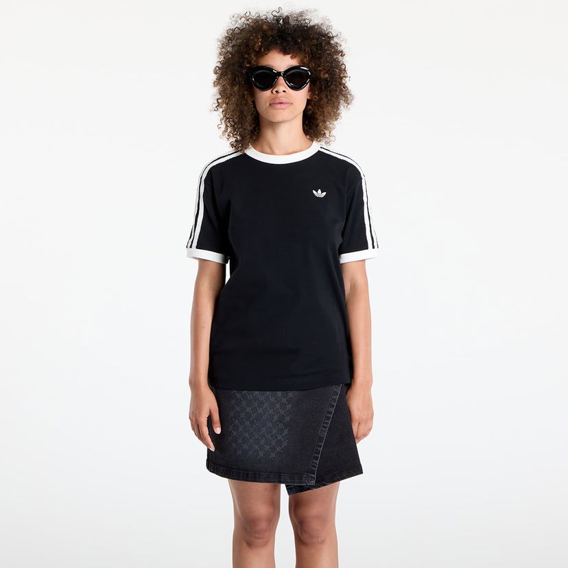 Majica kratkih rukava adidas Originals Originals Ruffle 3-Stripes Tee Crna | KC8819