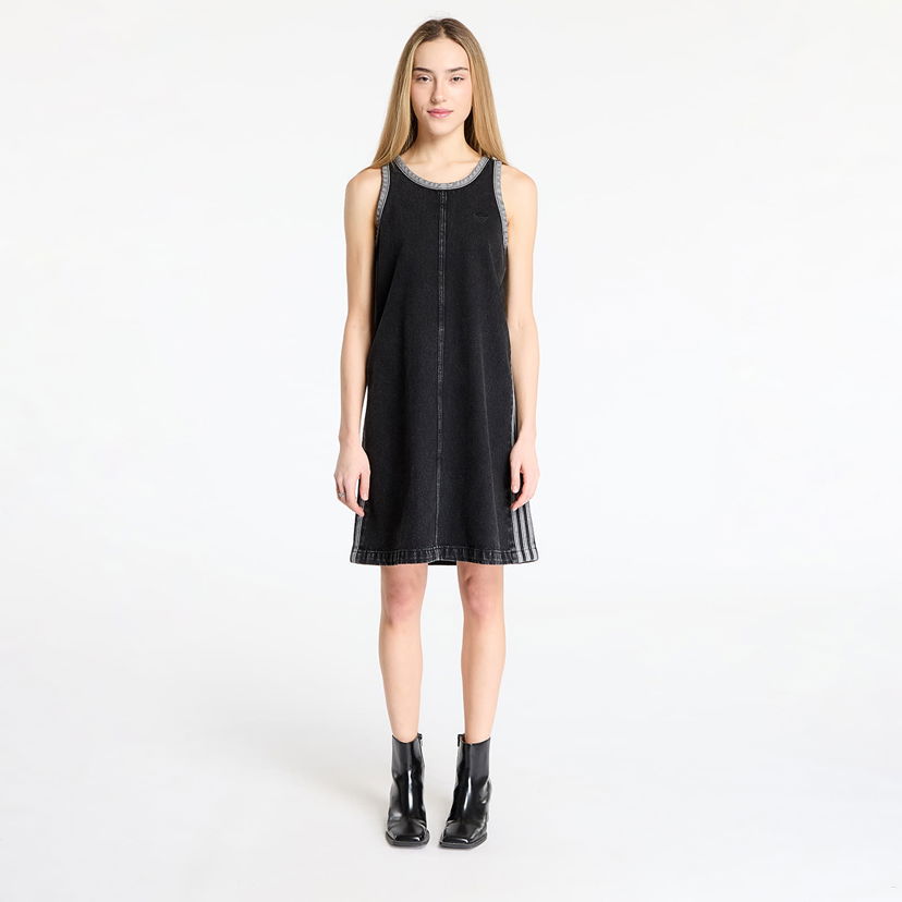 Haljina adidas Originals Adicolor Denim 3 Stripes Tank Dress Crna | JD3108