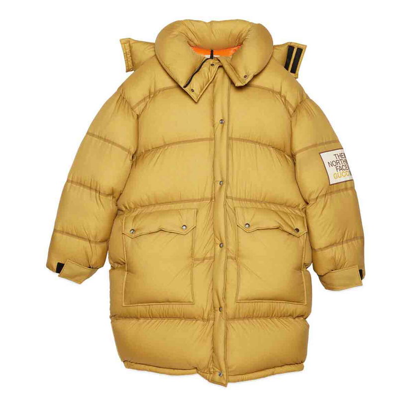 Pernata jakna Gucci The North Face x Padded Jacket Khaki Žuta | 671794 XAACY 3277