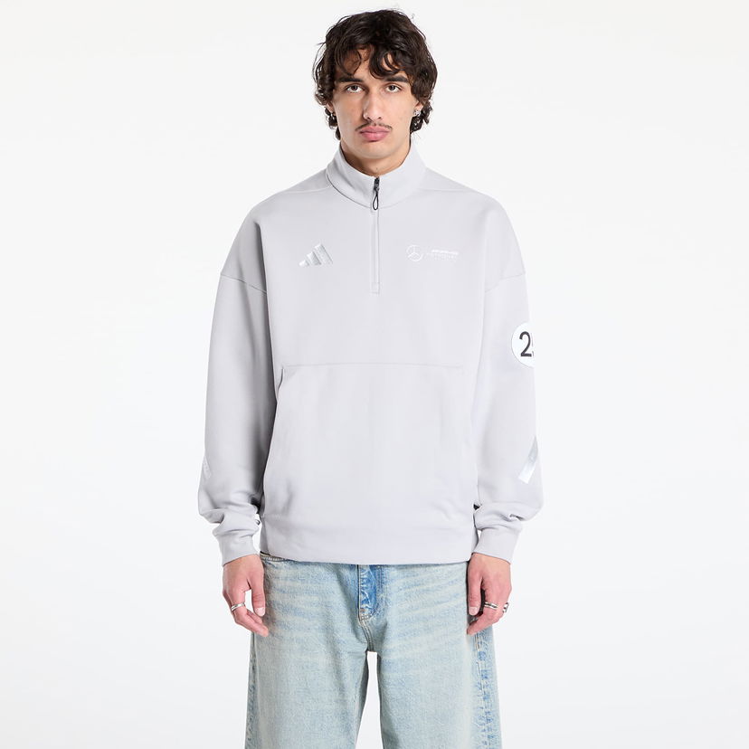 Dukserice adidas Performance adidas x Mercedes Half Zip Sweatshirt Siva | JW3477