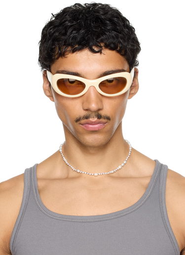 Sunčane naočale Port Tanger Port Tanger Khilna Sunglasses Bijela | SSENSE Exclusive Oval, 3