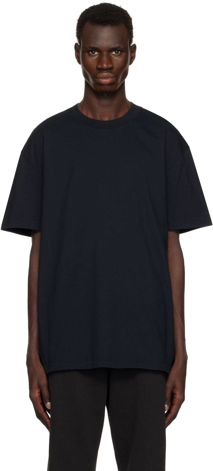 Majica kratkih rukava SKIMS SKIMS Heavyweight Cotton Relaxed T-Shirt Tamnoplava | SS-STT-6414M-OBSIDIAN