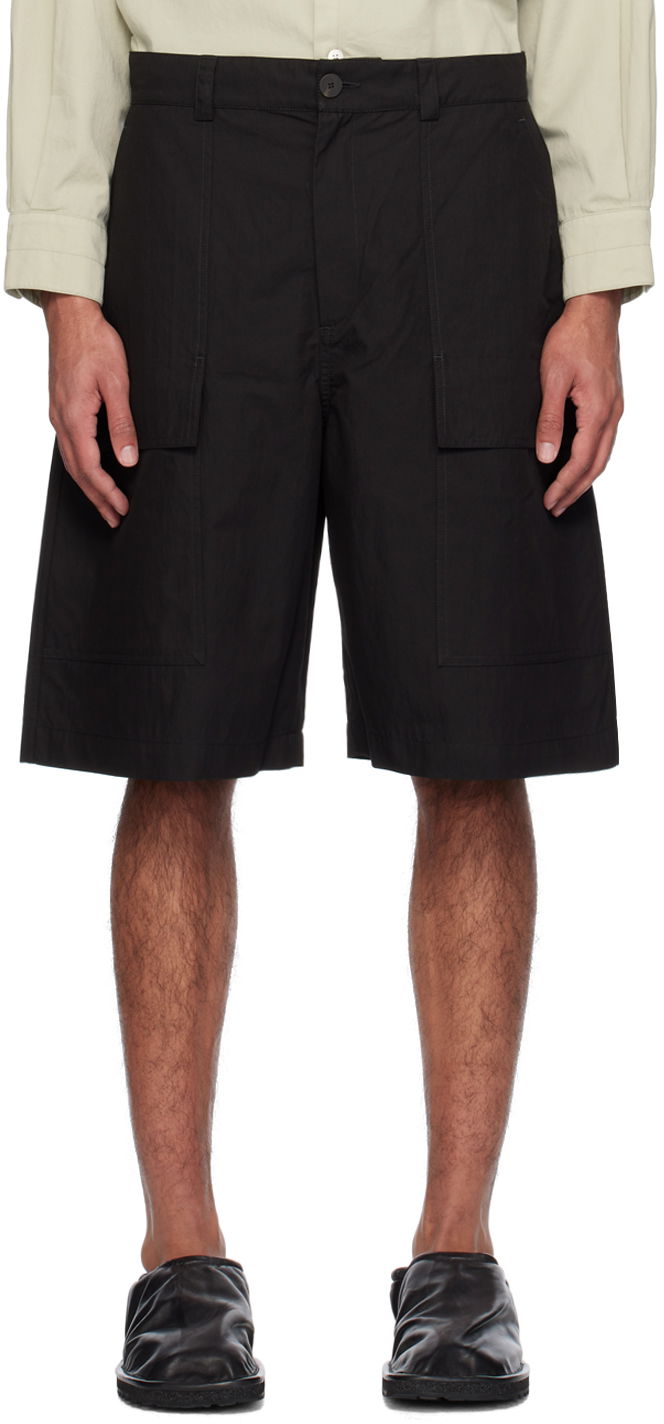 Kratke hlače Studio Nicholson Studio Nicholson Cargo Pocket Shorts Crna | TILLER SNM - 1142