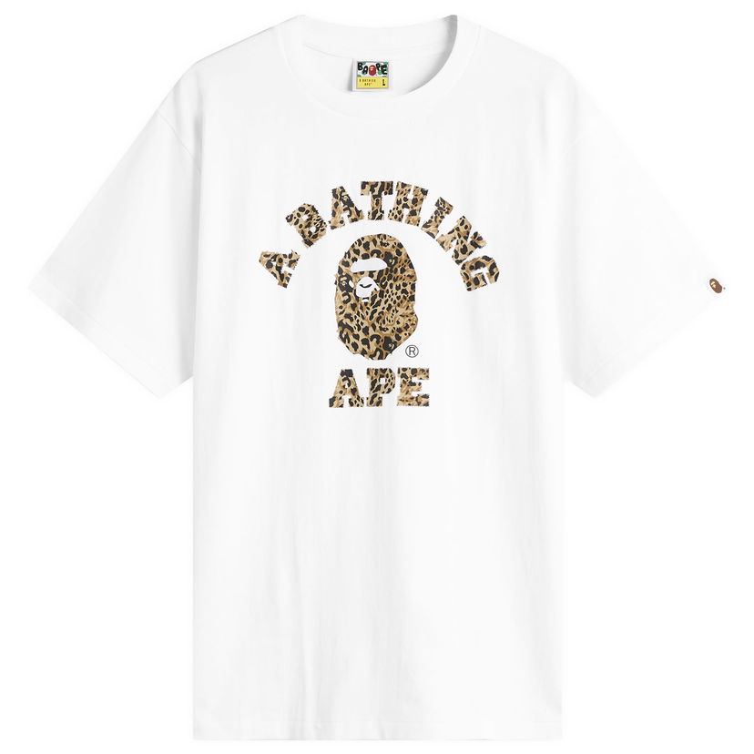 Majica kratkih rukava BAPE Wild Leopard College T-Shirt Bijela | 001TEL801039M-WBE