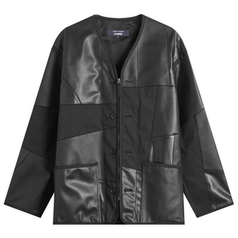 Jakna Comme des Garçons Homme Leather Mix Jacket Crna | HP-J010-W25-1