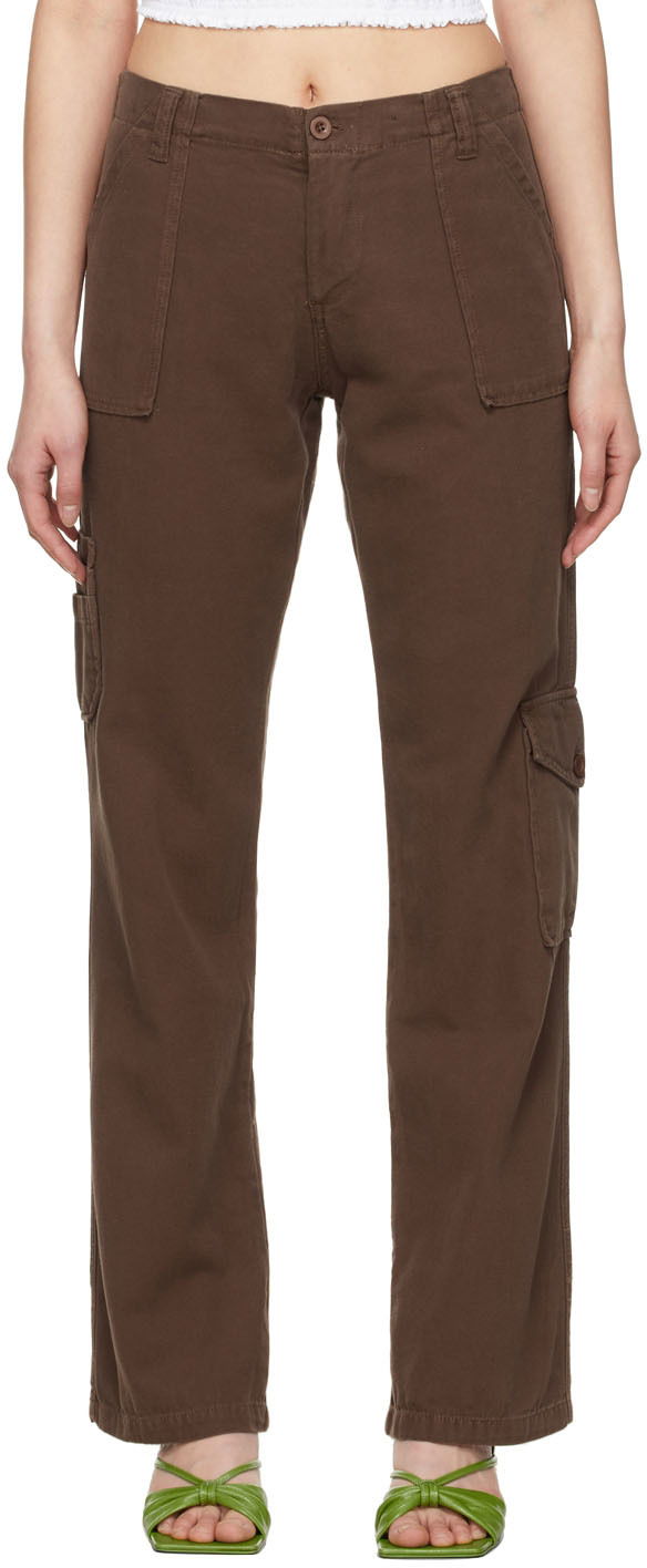 Hlače GUIZIO Guizio Cotton Cargo Trousers Smeđa | DGF21P938